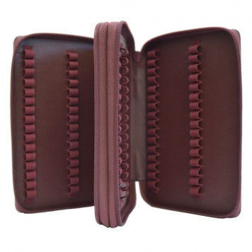 Lederetui leer für 128 Arz.,bordeaux-rot